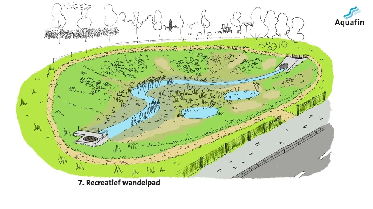 Ecological buffer basin for Aquafin